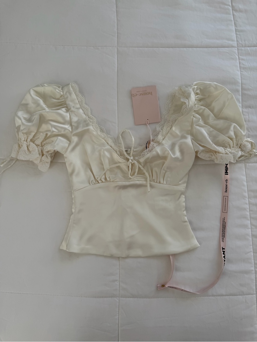 Brand New- House of CB Elisabetta Ivory Satin Lace Top 🕊️✨ - Picture 4 of 13